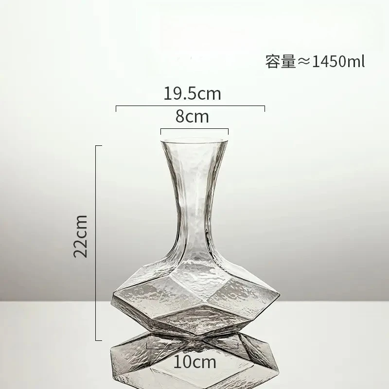 

1450ml Irregular Crystal Glass Wine Decanter Creative Wine Aerator Mirror Jug Dispenser Art Glassware Bar Decor Gift
