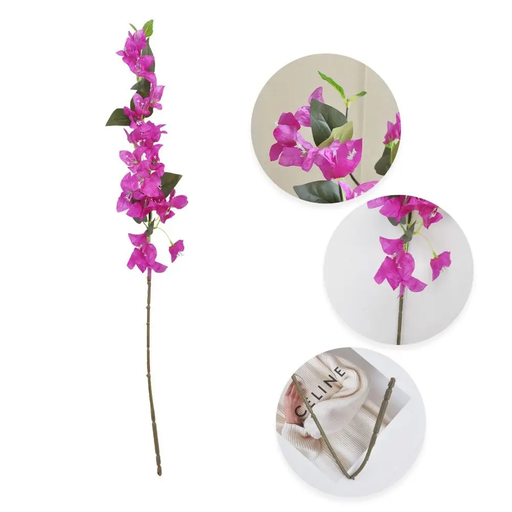 Vibrante y Realista Buganvilla Artificial, Gran Flor de Seda con Enredaderas Colgantes de 80 cm de Largo, Flor Artificial para Jardín Interior
