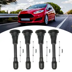 4Pcs Ignition Coil Easy to Install Repair Parts Rubber Black with Induction Ignition Spring 222448-ed000 for Nissan Sentra