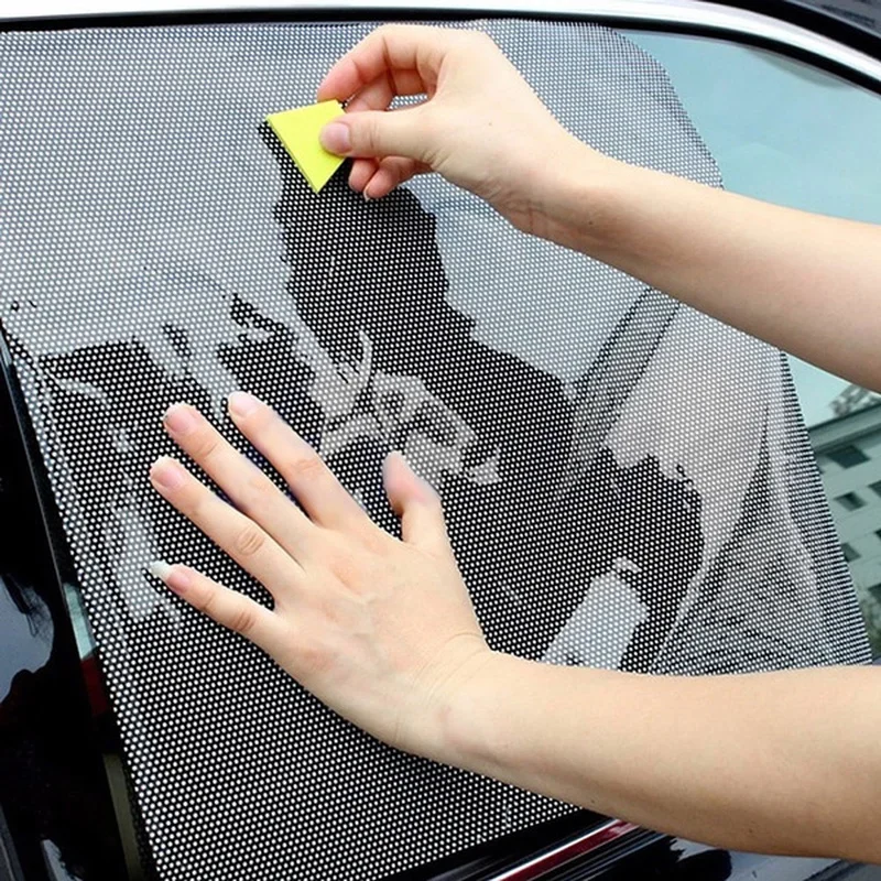 Pegatinas para sombrilla de coche, pegatinas electrostáticas estáticas para ventana, bloqueador solar para ventana trasera de coche, película de cubierta de bloques laterales, 2 uds.