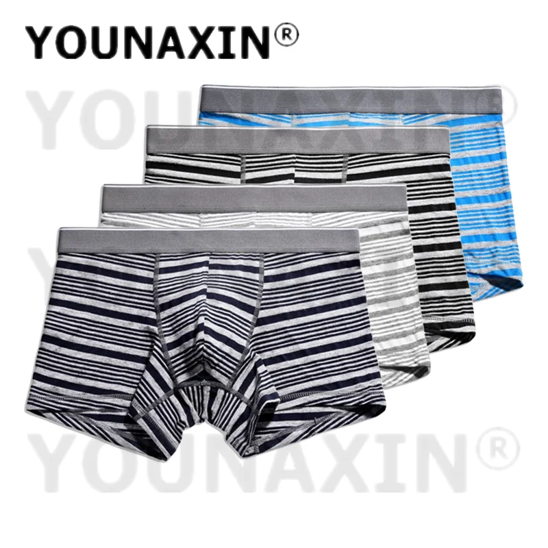 

4 Pack Men Big Size Stripe Colors Shorts Boxers Briefs Panties Underpants Undies Knickers Underwear Lingerie M L XL 2XL 3XL 4XL
