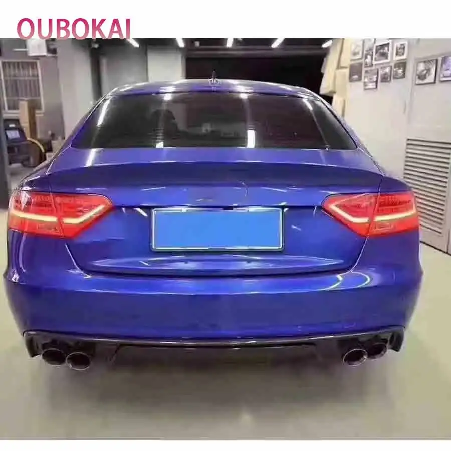For Audi A5 Coupe 2009-2011 Regular Four-door Carbon Fiber Car Rear Bumper Diffuser Rear Splitters Spoiler Back lip body kit view 4