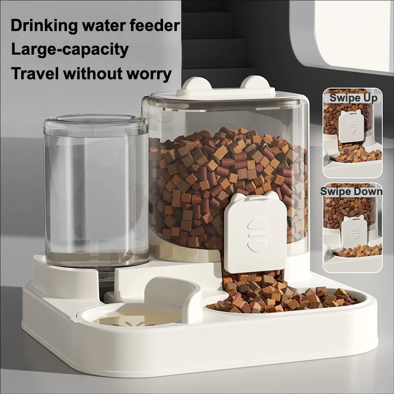 Automatic Feeder Dog Cat Food Bowl With Water Fountain Large Capacity Pet Food Storage Dispenser Container Puppy Pet Accessories - view 6