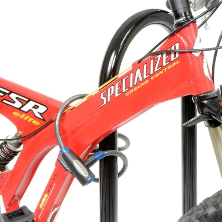 رف دراجة بموجة سعة 41 لتر باللون الأسود مع حامل شفة يدعم ما يصل إلى 5 دراجات من الفولاذ المطلي بالمسحوق مثالي للاستخدام التجاري في St #3