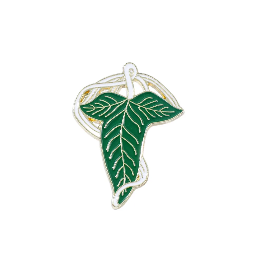 Elven Leaf Brooch Enamel Pin - Decorative Lapel Accessory for Backpacks Ideal Gift for Friends Inspired by Leaves of Lórien