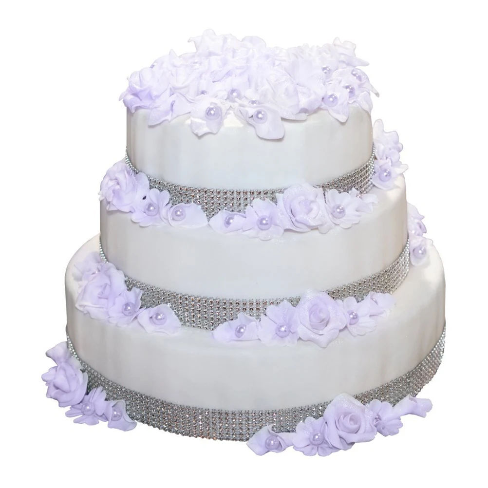 

Diamond Mesh Wrap Ribbon Rolls Imitation Crystal Rhinestone Trim Flexible Bendable Edging for Wedding Party Baby Shower