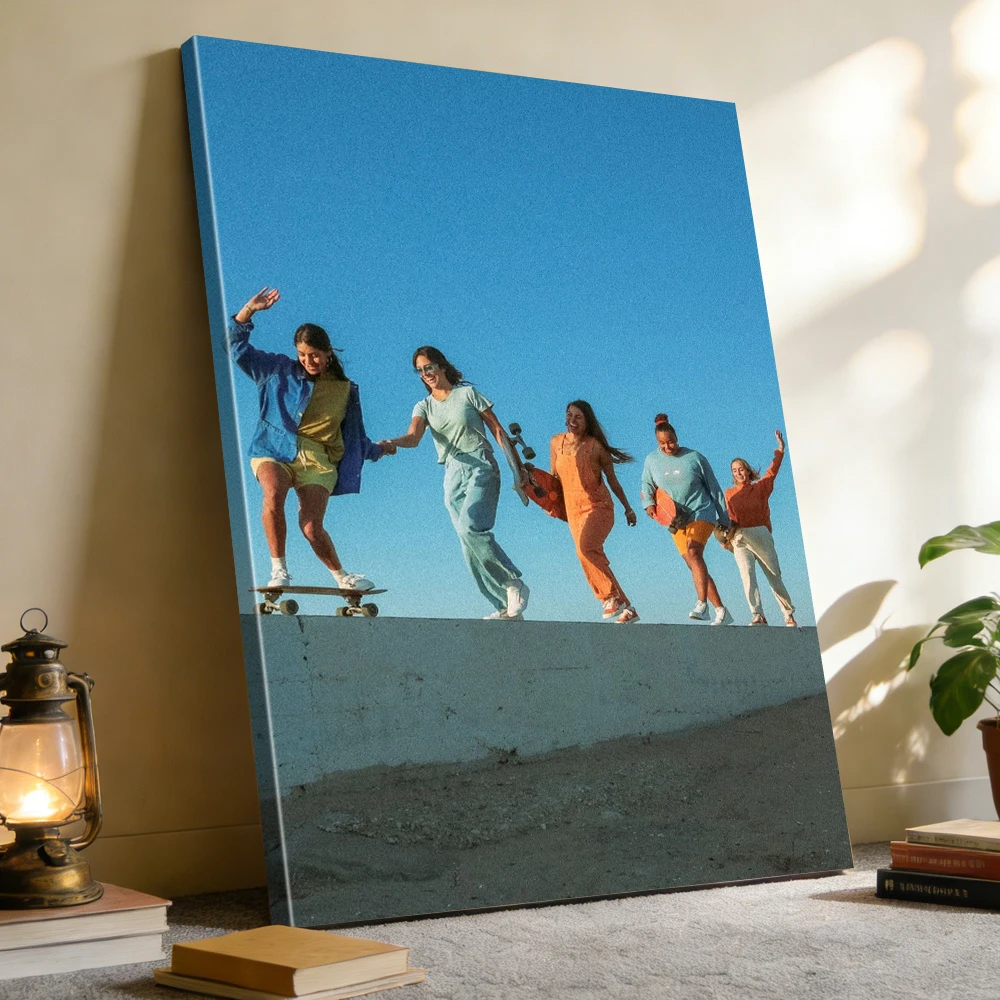 1 Pc Customized Photos on Canvas with DIY Wood Frame or Frameless Poster Personalized Custom Photos for Your Lover, Custom Poste image 5