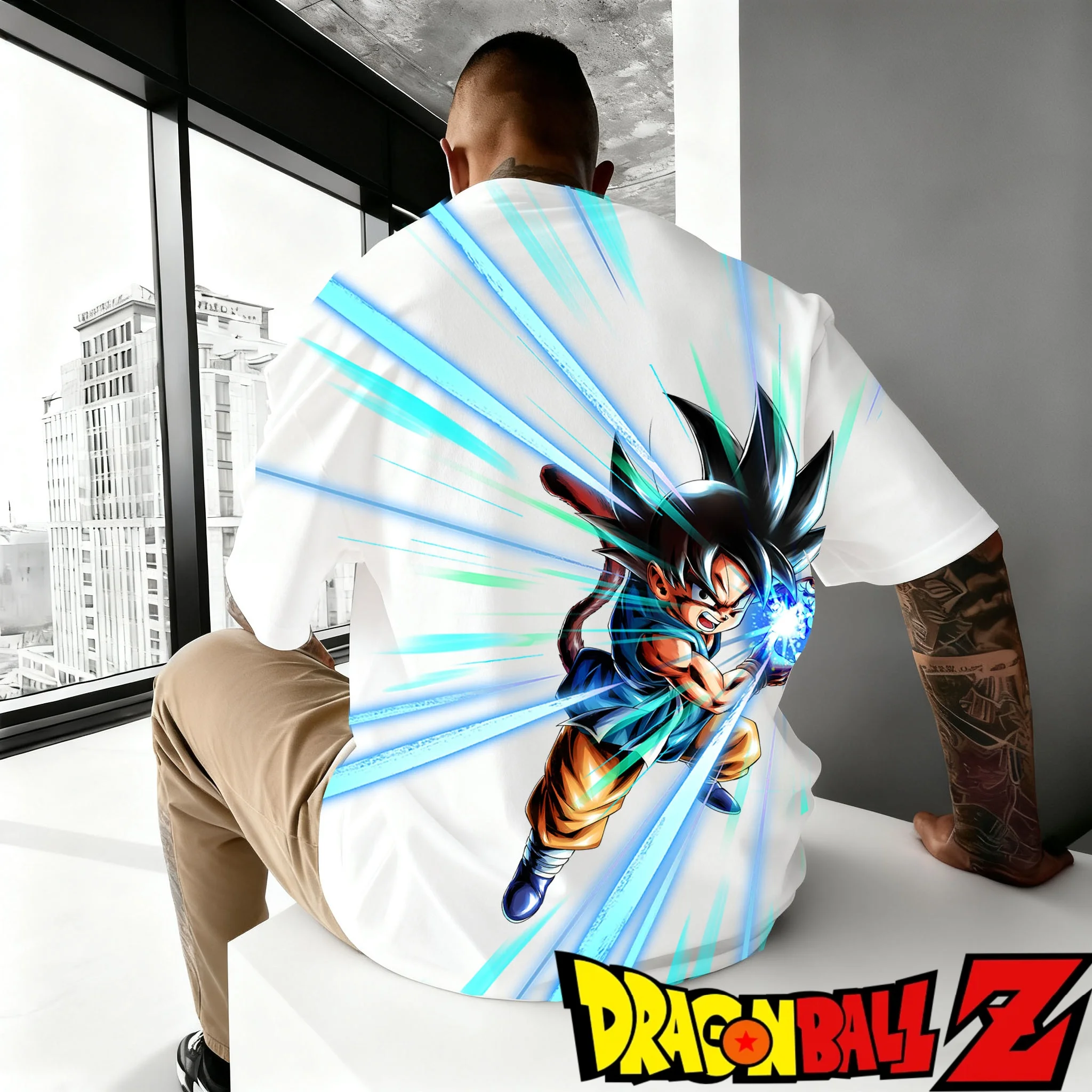 Anime "Dragon Ball" Anime Childhood Sun Wukong Pattern Print 2025 Summer Hot Selling Men's Women's Loose Casual Cotton T-shirt