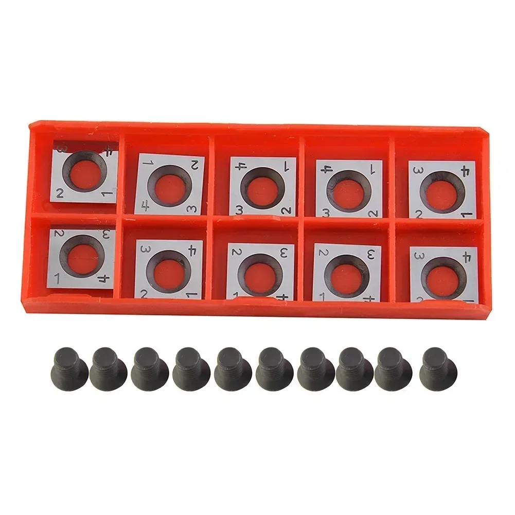 

10pcs 14x14mmx2mm TCT Reversible Planer Blade Carbide Inserts Cutters Square For Spiral Planer Head DIY Woodworking Turning Tool