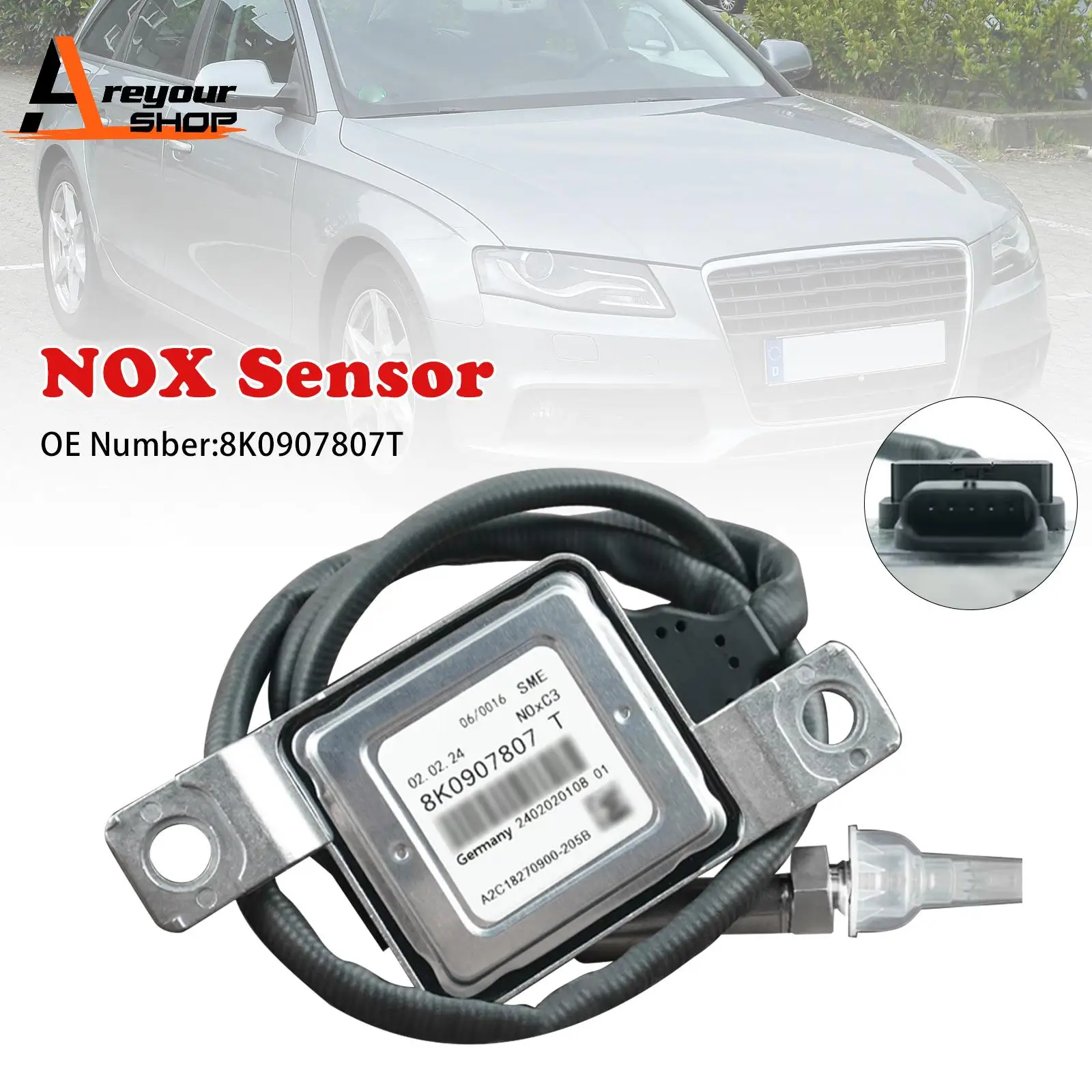 

Areyourshop NOX Sensor Pre Cat 8K0907807T for Audi A4 B8 A4 Allroad A5 A6 Q5 2.0