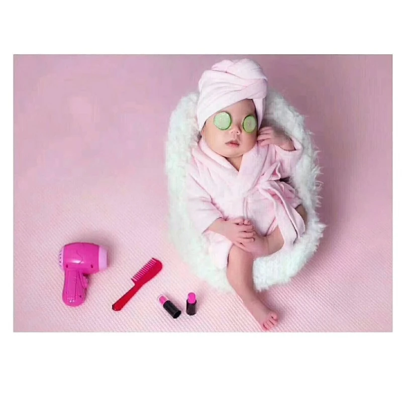 Peignoir de photographie pour nouveau-né, ensemble de tenue de Robe en molleton de corail épais pour séance photo pour nourrissons