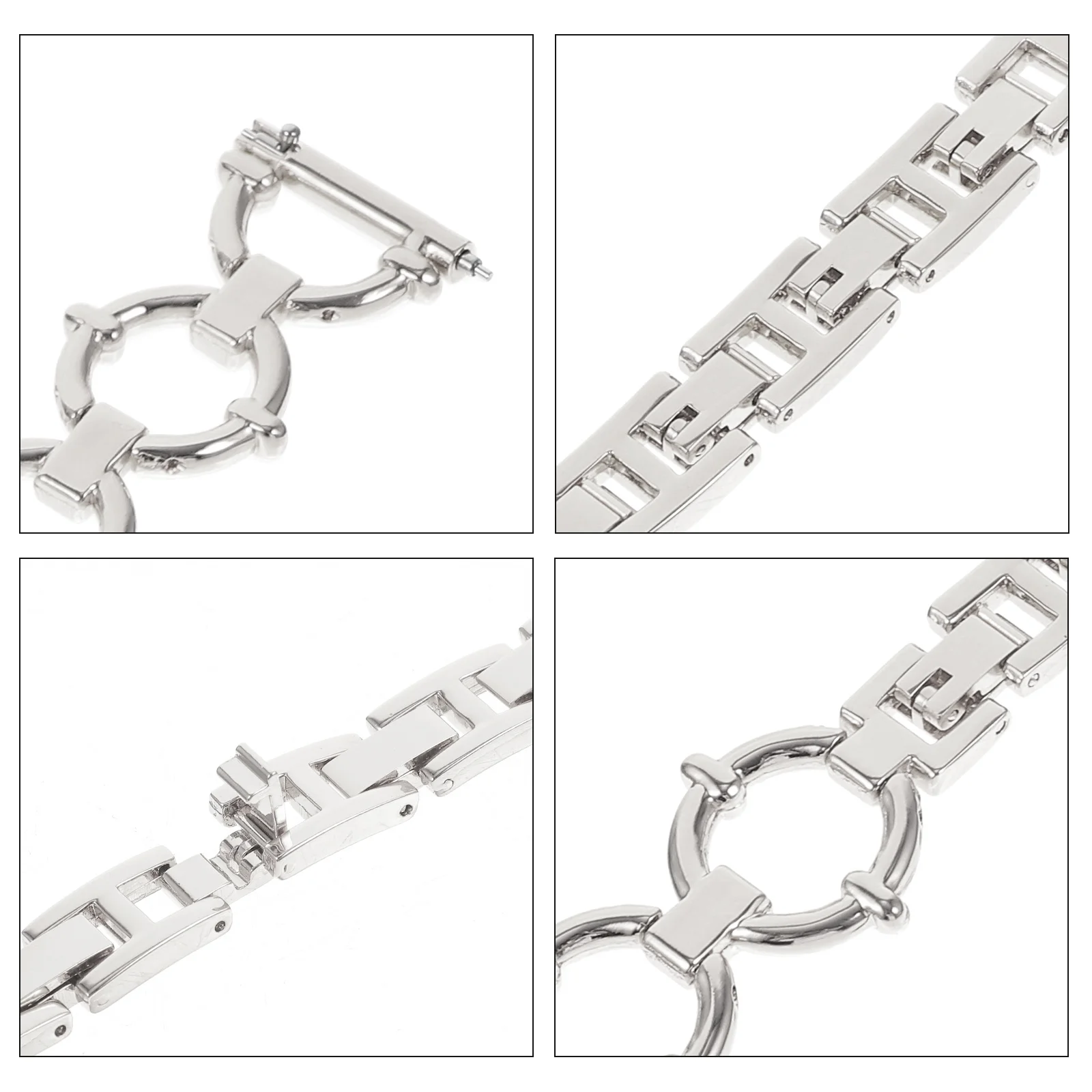 

1Set Girl's Zinc Alloy Watch Strap Elegant Metal Watch Band Comfortable Skin-Friendly Suitable for Dating Business Occasions