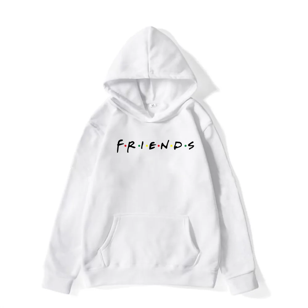 

Fashion Hooded Sweatshirt for Men and Women, White Friend Shirt and Hat, Autumn and Winter, 2023