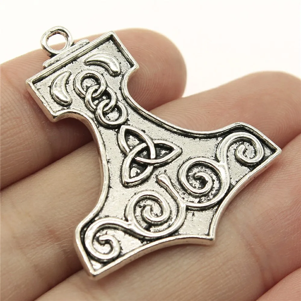 WYSIWYG 5pcs 40x34mm Antique Silver Color Boat Shape Triquetra Symbol Charms Pendant For DIY Jewelry Making Jewelry Findings