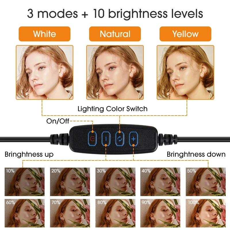 مجموعة إضاءة التصوير الفوتوغرافي القابلة للتعتيم بإضاءة LED مع حامل ثلاثي القوائم لتسجيل الفيديو والبث المباشر #3