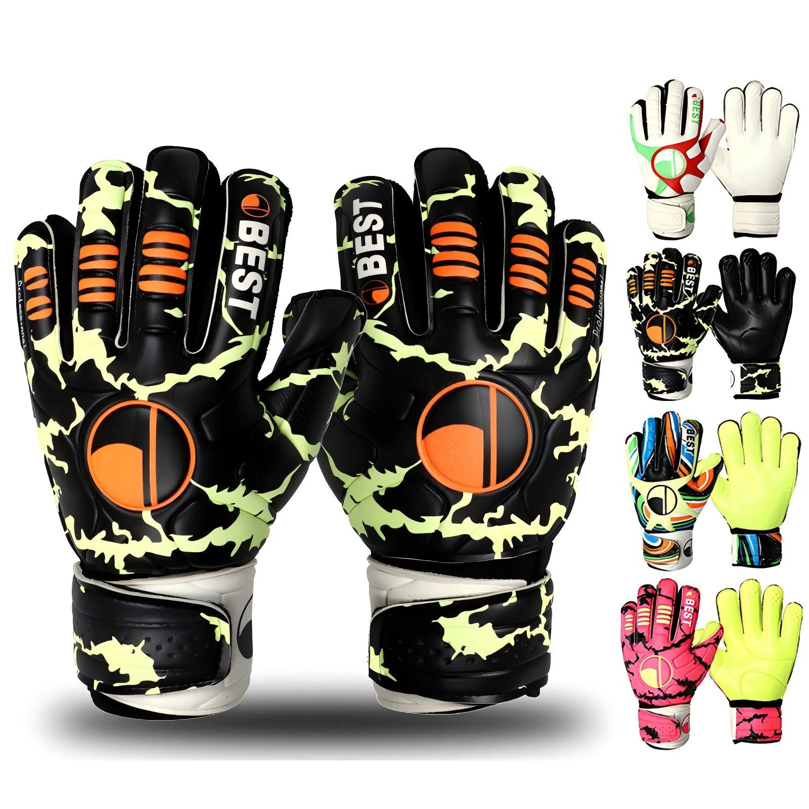 Soccer Goalie Gloves for Youth and Adult, Football Goalkeeper Gloves with Finger Protection Breathable Soccer Goalie Gloves