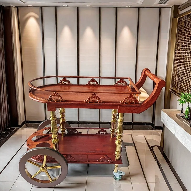 Custom. [3899 People Collected] New Hotel Trolley Restaurant Stainless Steel Dining Cart KTV Beverage Cart Tea Cart Home Cake Se