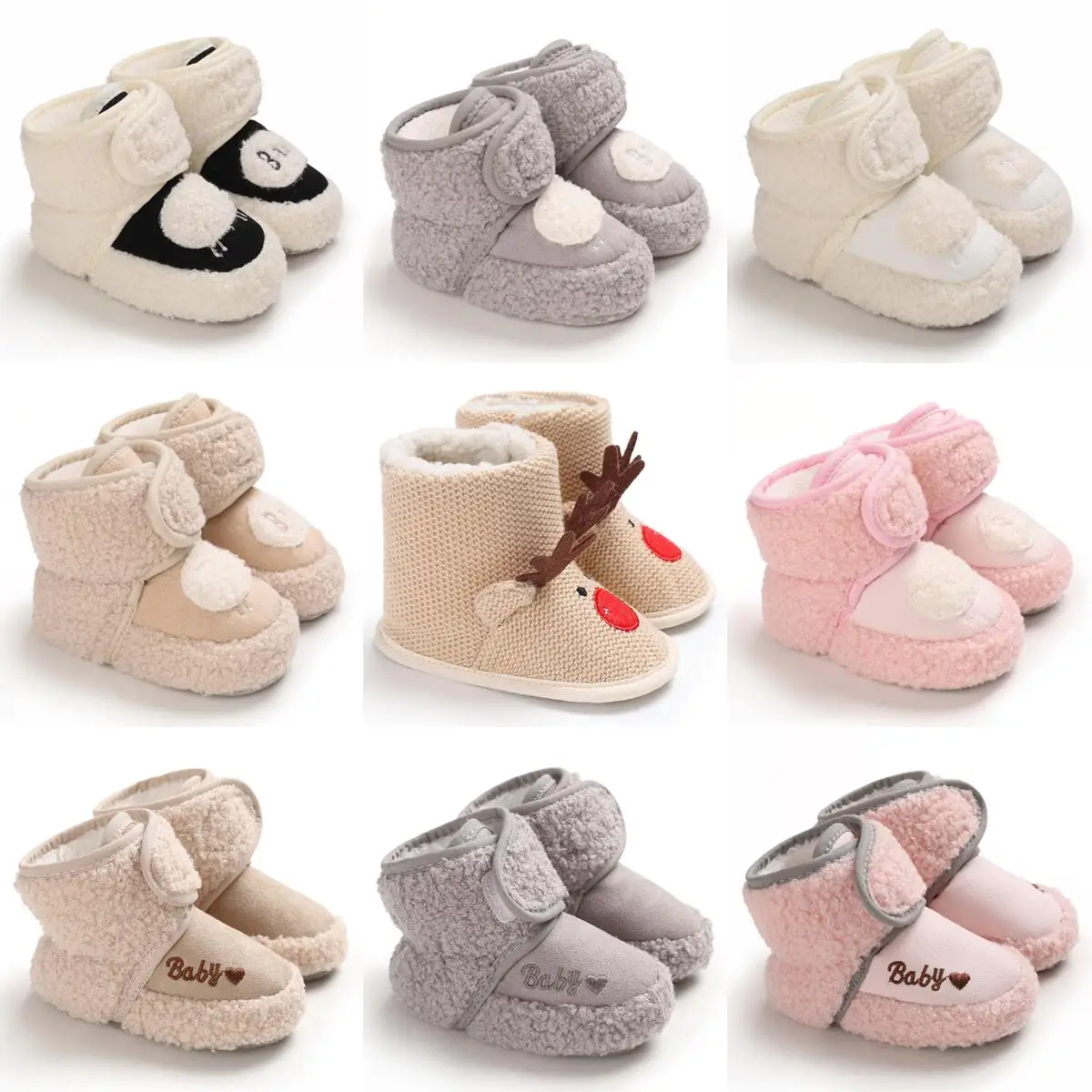 Europäischen und Amerikanischen baby schnee stiefel lamm samt baby hohe stiefel winter verdickt einteiliges warme kleinkind schuhe 0-18 monate