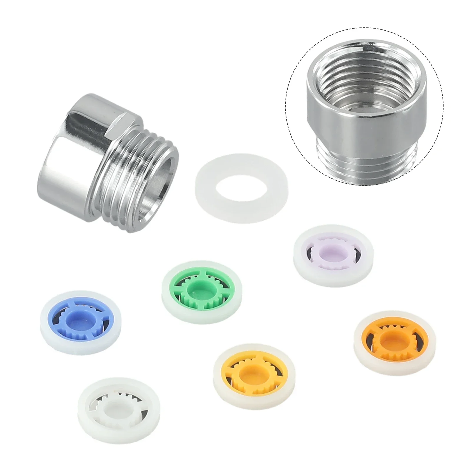 Shower Flow Reducer Limiter Set Water Saving 6 Different Flows Hose Restrictor  Colors Set 6 Different Brass For Kitchen Hand