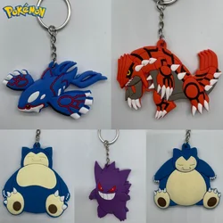 Pokemon Anime Figures Groudon Palkia Entei Soft Rubber Keychain Bag Key Ring Pendant Accessories Children's Toys Birthday Gifts