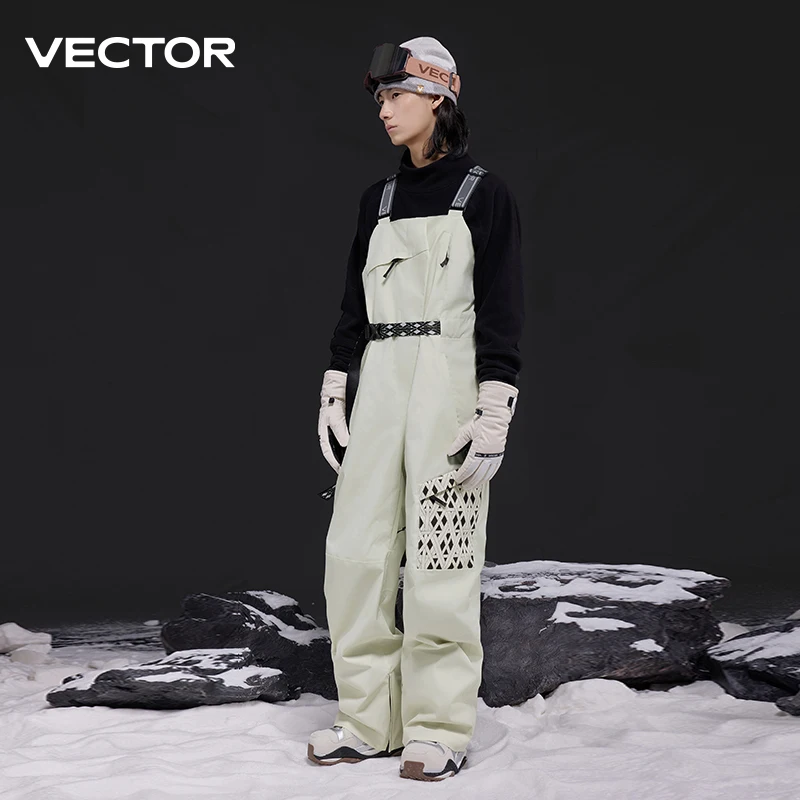 VECTOR Men's and Women's 3L Silhouette Ski Overalls Are Windproof and Waterproof Nylon Full Pressure Rubber Outdoor Skiing