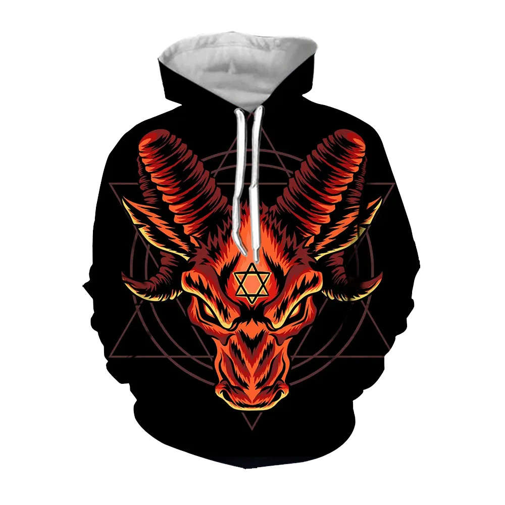 Jumeast 3D Halloween Demonic Hoodie Men Casual Clothing Streetwear Mens Fashion Hoodies Oversize High Quality Clothes Pullover