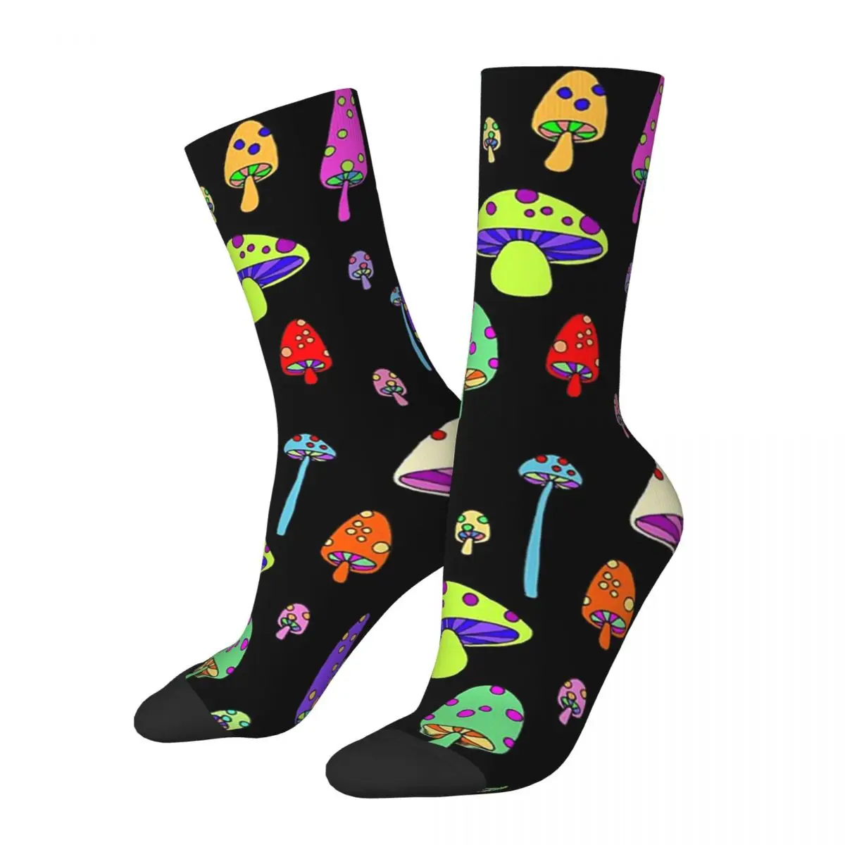 

Technicolor Mushrooms Socks Harajuku High Quality Stockings All Season Long Socks Accessories for Man's Woman's Gifts