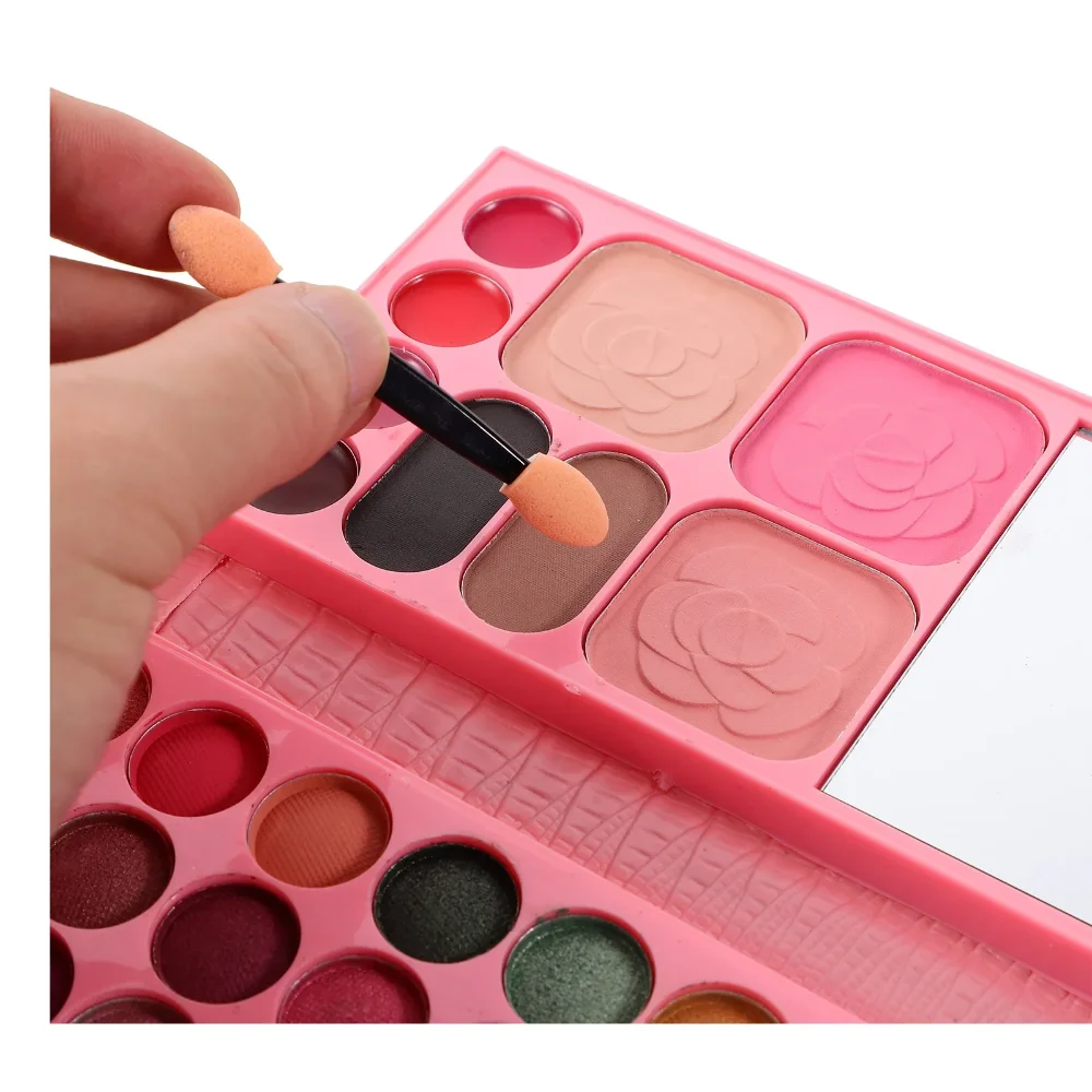 33 Farben Make-up Set Lidschatten Puder erröten Lippenstift dauerhafte Kosmetik Make-up mit Spiegel für Anfänger Reise tragbare Palette