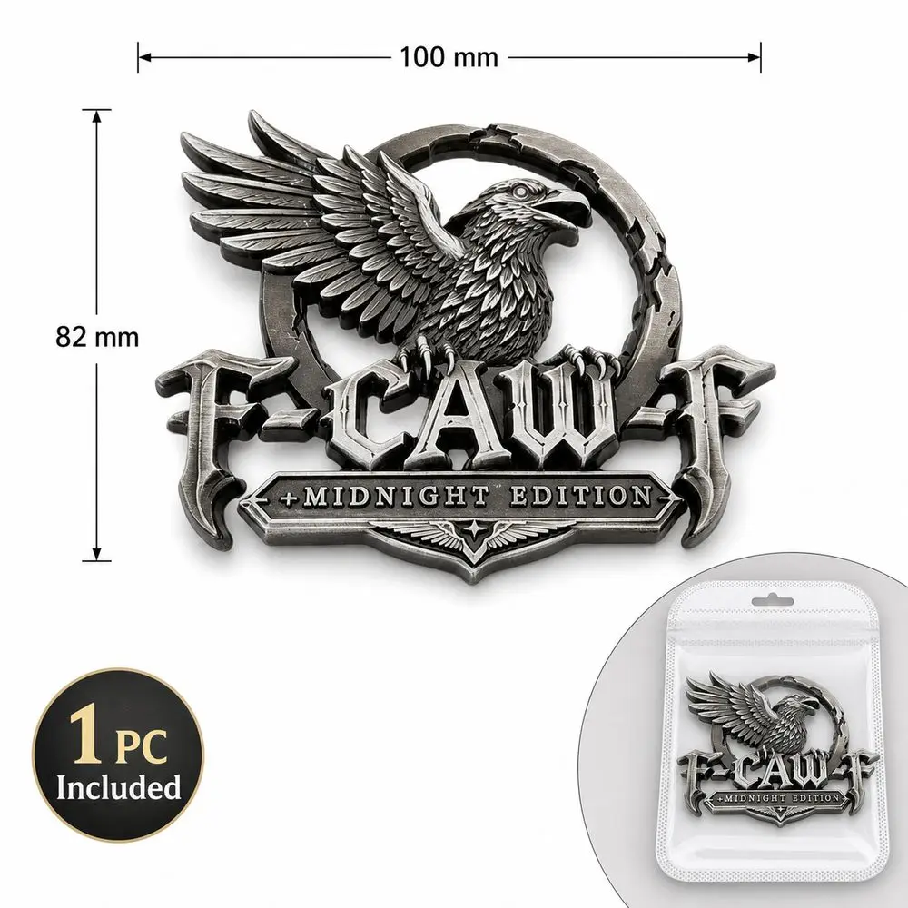 Raised 3D Relief Car Emblem Self-adhesive Waterproof Raven Wing Car Sticker Eagle Motif Metal Car Badge