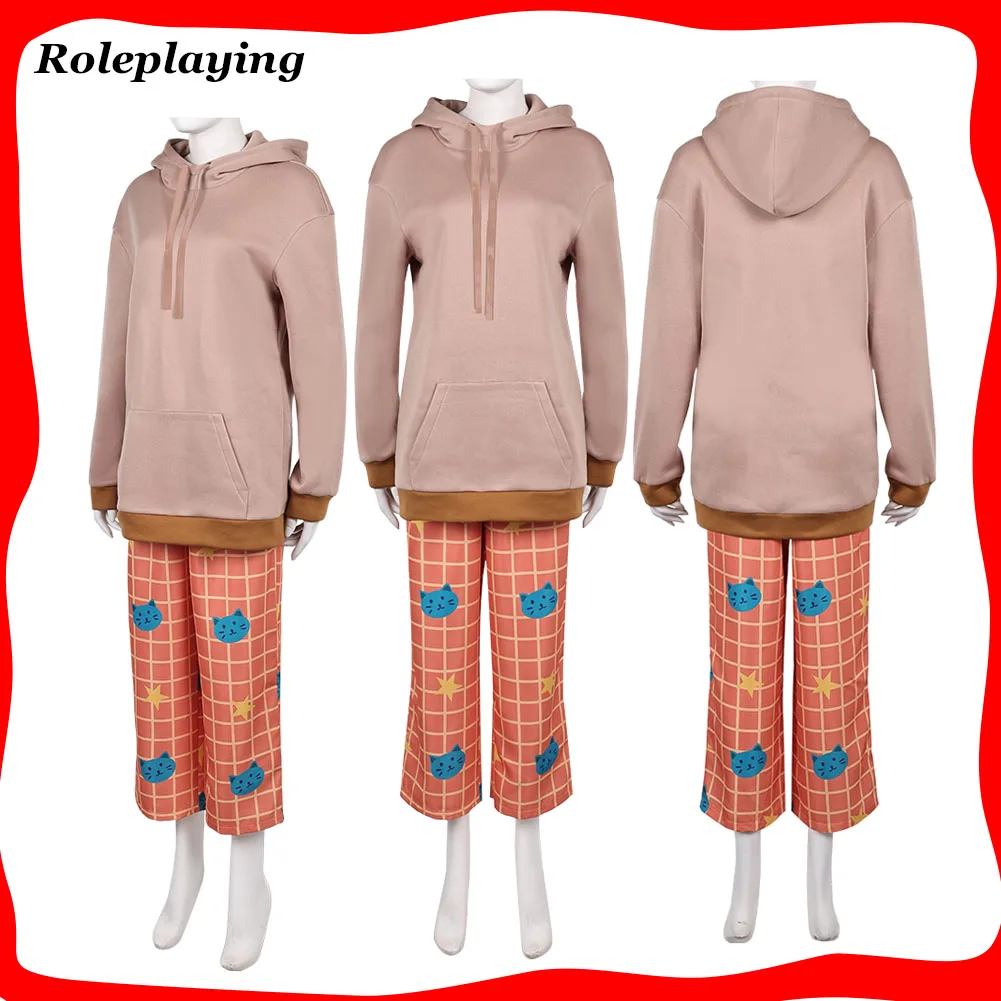 

Rumi Kpop Demon Hunter Cosplay Orange Pajama Set Costume Hoodie Pants Women Adult Fantasy Clothing Halloween Carnival Party Suit