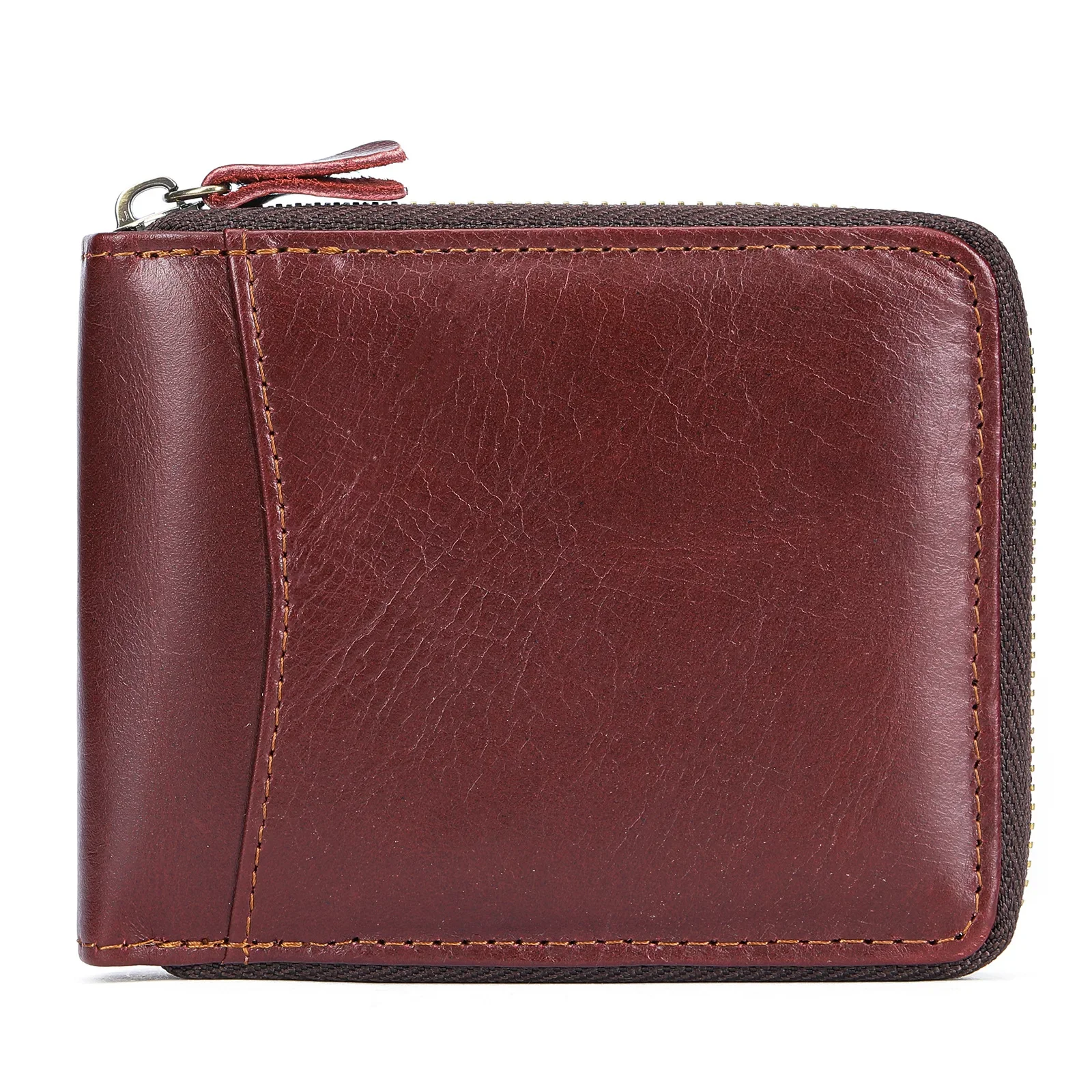 Vintage Men's Leather Wallet with Multi-card Slots and Anti-theft Function