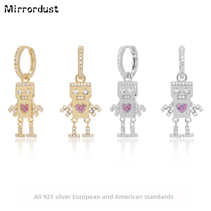 

【Mirrordust】s925 Серебряные, красные серьги-гвоздики в форме сердца из розового золота, серьги-гвоздики с нишевым дизайном, ювелирные изделия