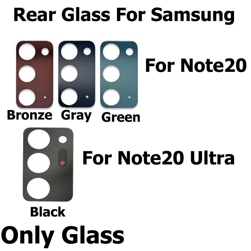 Rear Camera Lens For Samsung Galaxy Note20 Note 20 Ultra Back Camera Glass Lens With Glue Sticker Adhesive Repair Parts