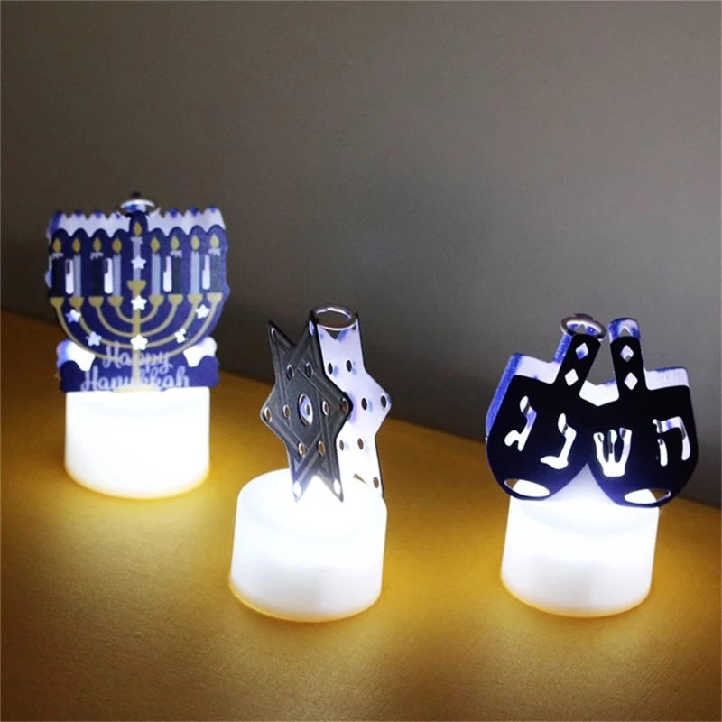 

Art LED Lamps Iron Texture Safe with Long Lasting Battery Life Suitable for Home Decors for Hanukkah Celebration 87HA