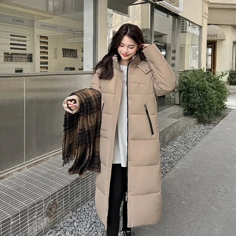 

2025 Women's Winter Coats Long Section Warm Down Basic Jacket Coat Fashion Slim Outwear Female Korean Large Size Jackets