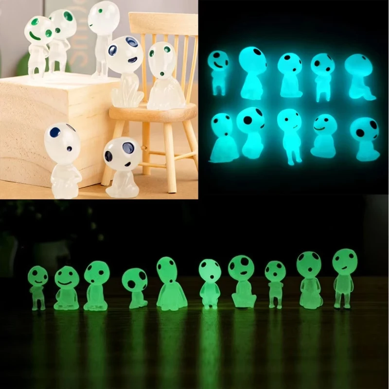10/20/40pcs Luminous Elves Mini Figures Fish Tank Decor Glow in the Dark Figures Garden Micro Flower Potted Landscape Ornament