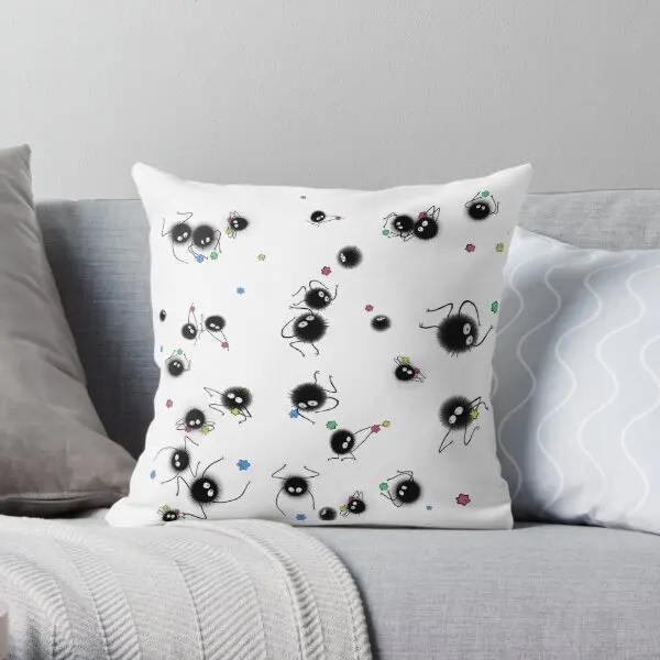 

Soot Sprites Printing Throw Pillow Cover Fashion Square Home Decor Hotel Wedding Bedroom Waist Car Pillows not include One Side