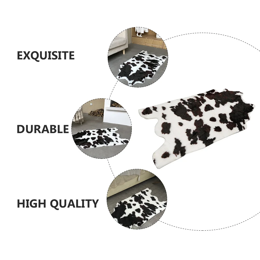 

1Pcs Cow Printed Cartoon Floor Mat Non-Slip Absorbent Cushion for Bathroom Bedroom Living Room Decorative Anti-Skid Ground Mat