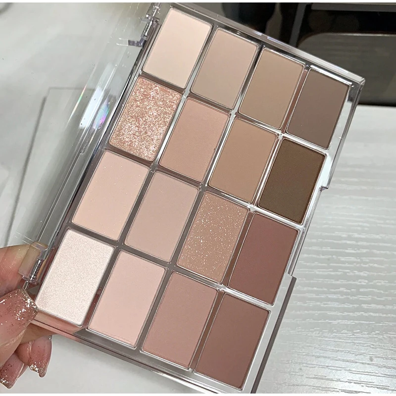 Paleta de sombras de ojos de baja saturación, 16 colores, alto nivel de apariencia, Cosméticos mate, resistente al agua, brillo nacarado, maquillaje coreano