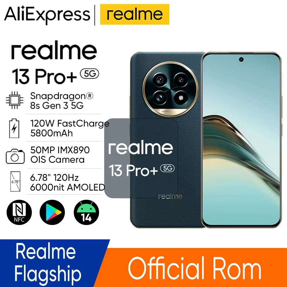 Official ROM realme 13 Pro Plus 5G Smartphone 6.7'' Snapdragon 7s Gen 2 realme 13 Pro+ 50MP Camera 5200mAh 80W Battery NFC OTA