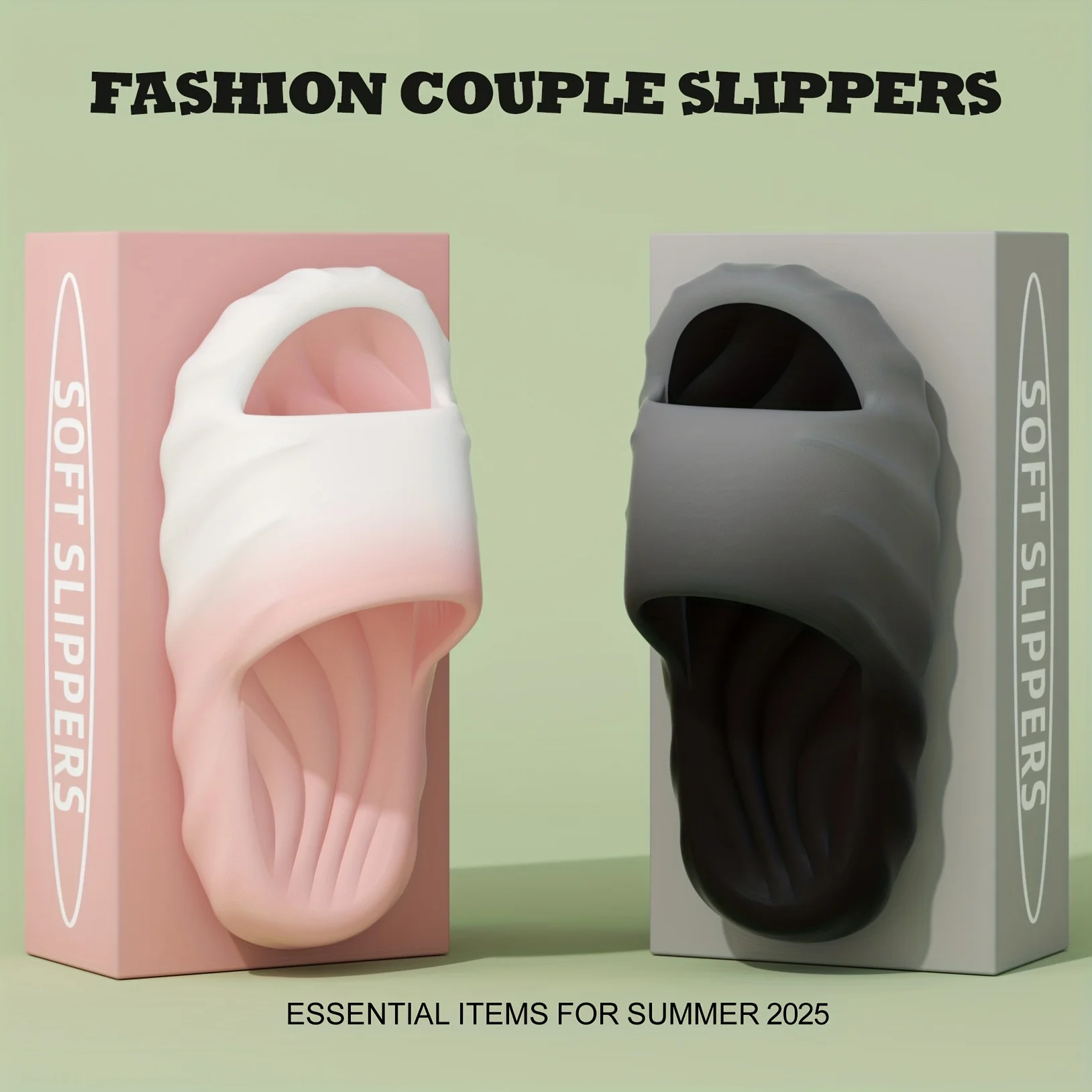 Men Cloud Slides Thick Sole Slippers Non Slip Deodorant Soft Cushioned Summer Sandals Indoor Outdoor Bathroom Shower Beach Shoes - view 2