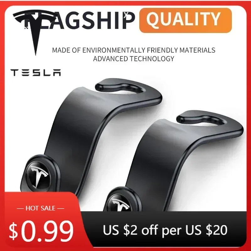 Car Sticker Tesla Multifunction Portable Car Seat Back Hook Accessories For Tesla Model 3 2021 S X Y Style Roadster Invader Coil