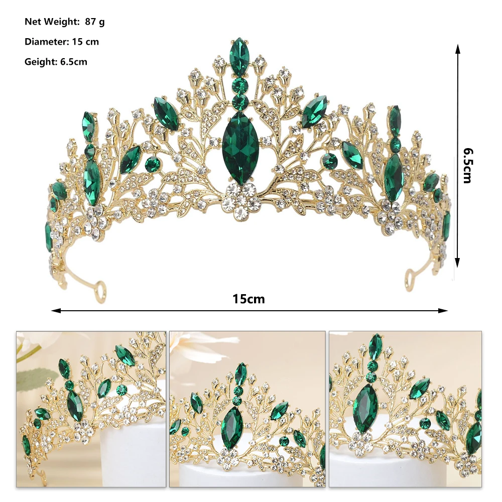 تاج الزفاف للعروس – تاج الأميرة الكريستالي، غطاء رأس من حجر الراين اللؤلؤي المزيف، إكسسوارات شعر الزفاف العتيقة