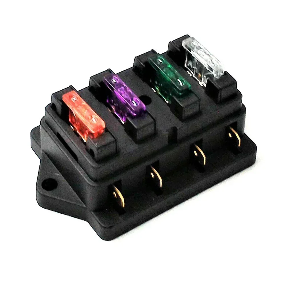 

4 Way Automotive Circuit Controller Box Car Relay Fuse Holder Box Fusebox Universal Marine Kit Car Boat 12V/24V