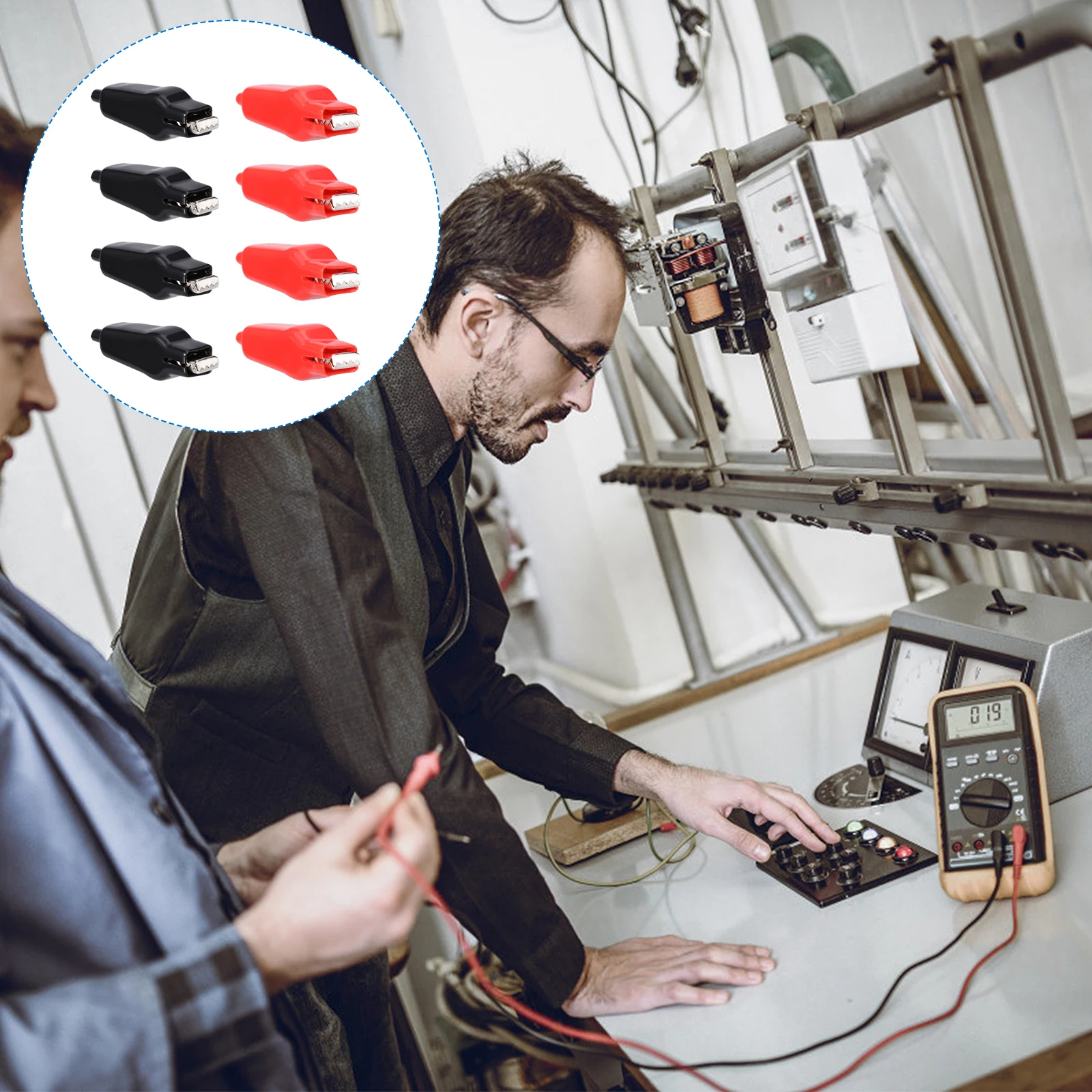 

8 Pcs Crocodile Clip Electric Test Clips Electrical Leads Alligator Red