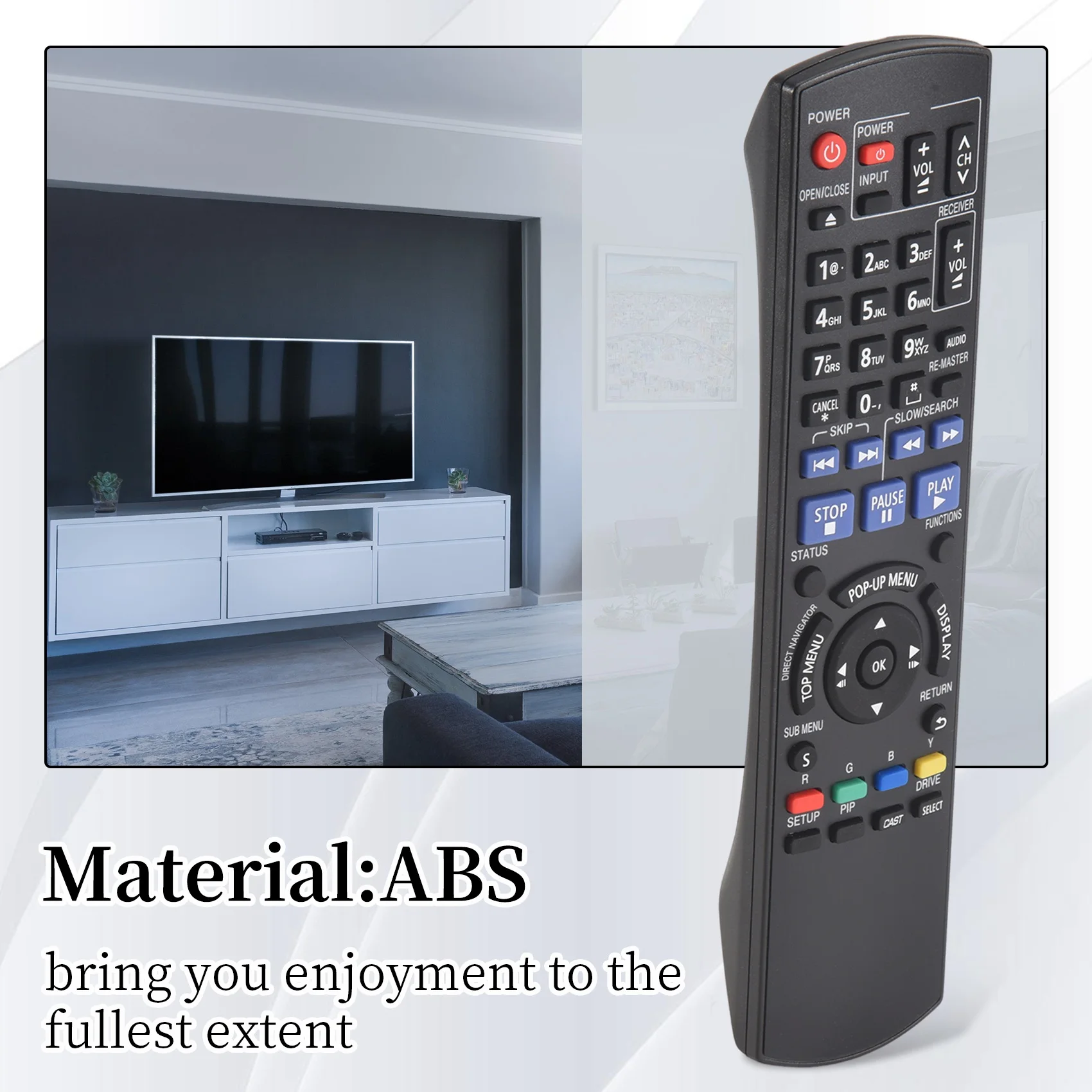 ABQU Remote Control N2QAYB000378 Replacement for Panasonic Blu-ray Disc Player DMP-BD60 DMP-BD80 DMP-BD35 DMP-BD605 DMP-BD601