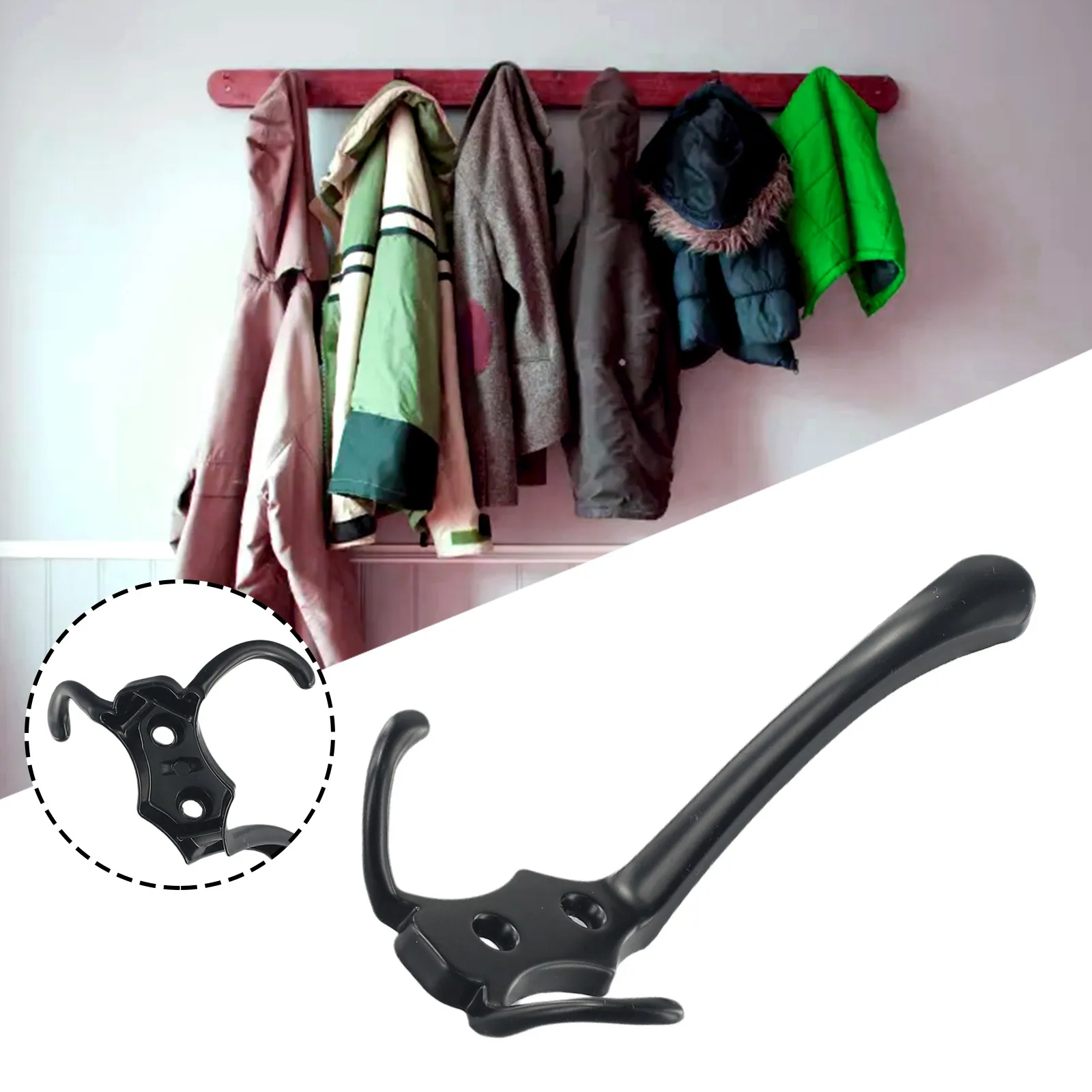 3 Hooks Coat Hook Zinc Alloy Triangular Hooks Rack Wall Mounted Robe Clothes Rack Hat Wall Hanger For Hallway Bathroom Bedroom