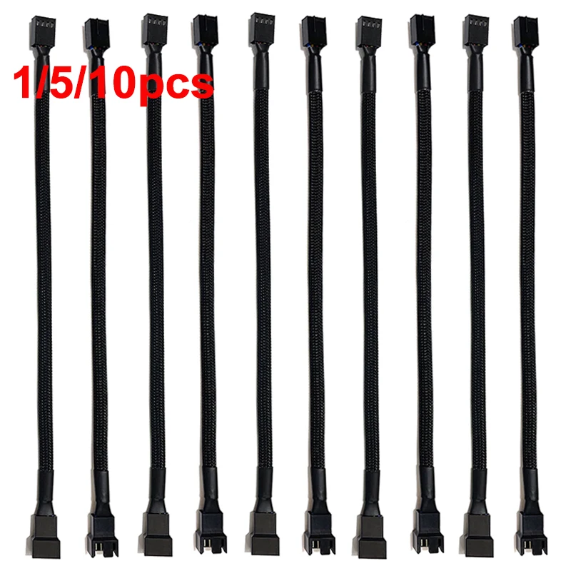 1/5/10pcs PWM Extension Cable Mainboard CPU 4 PIN Fan 4P Adapter Cable Computer Case 4 PIN Power Cables Connectors 26cm