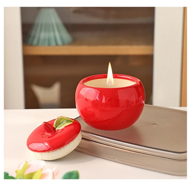 QQJYZY586I علبة التفاح الأحمر ملصق شمعة تايبي شمعة الروائح الأوروبية نمط جديد إبداع شخصي