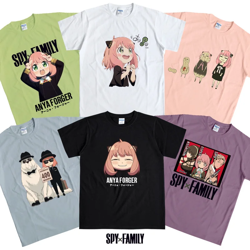 Japanese Anime Spy X Family Anya Forger Graphic Print T Shirt Streetwear Men Women Fashion Short Sleeve Unisex T Shirt Tops